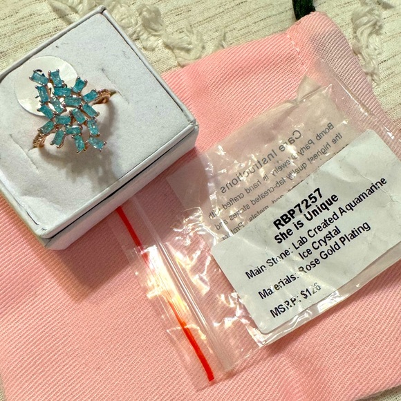 Rose Gold Aquamarine Ring - Picture 1 of 4